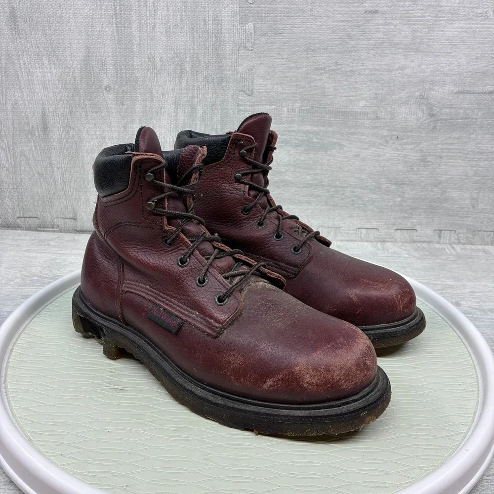 Red Wing 606 Work Boots Mens 8.5EE Brown Leather Work Safety Toe Made in USA